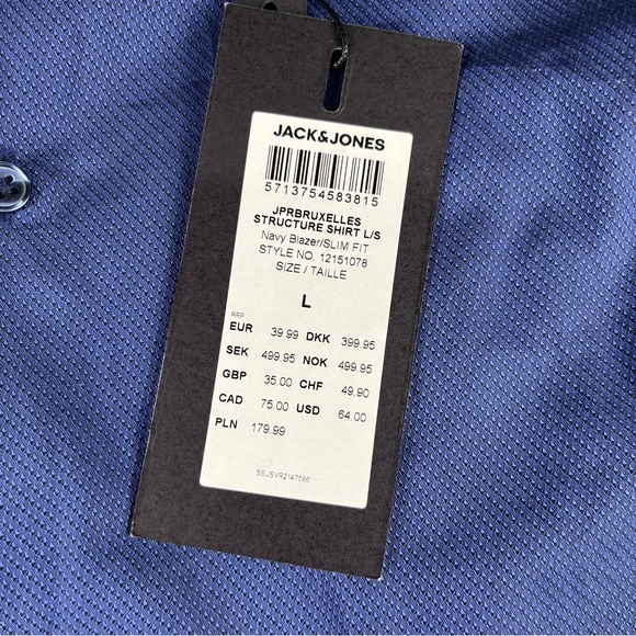 Jack & Jones Premium Slim Fit Dress Shirt | Size Large/42 - Picture 4 of 6